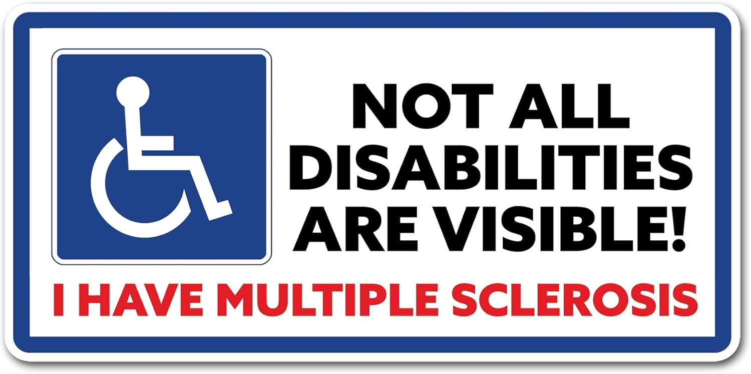 2 x 15cm Not All Disabilities are Visible Vinyl Stickers - Multiple Sclerosis Hidden Disability Disabled Blue Mobility Badge Car #82419