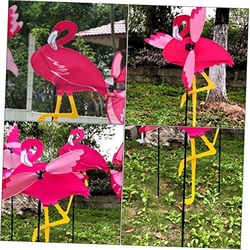1Pc Flamingo Windmill Ornaments For Toys For Birds Toys Outdoor Flamingo Statue Yard Wind Spinners Rayan Toys For Outdoor Toy Outdoor Cloth Windmill Pinwheel Toy #TOP3