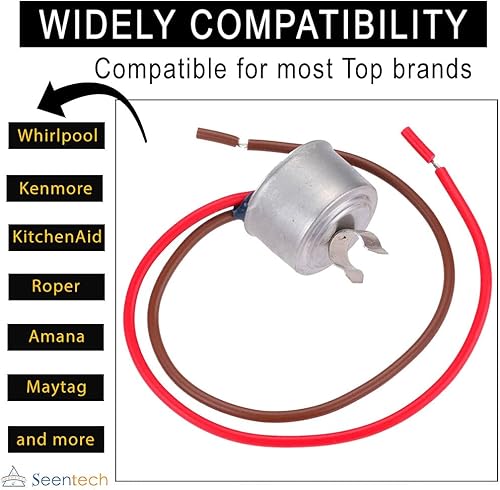 Miniatura 2 de Seentech - Termostato de descongelación bimetálico para refrigerador 4387503, compatible con Whirlpool, refrigerador/congelador Ken-more: reemplaza