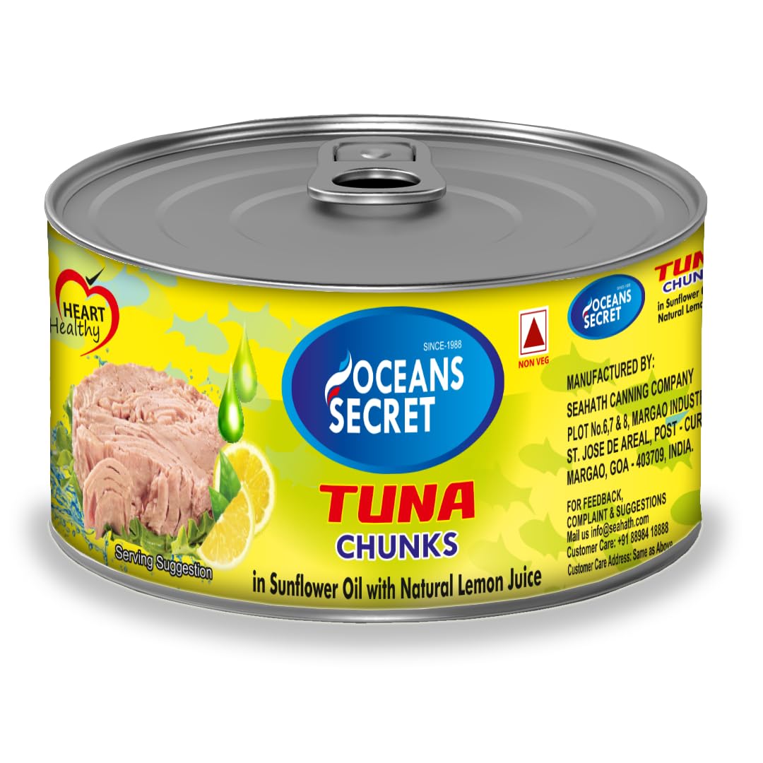 Oceans Secret Canned Tuna Chunks in Oil and Natural Lemon Juice, 180g | Immunity Booster | Superfood