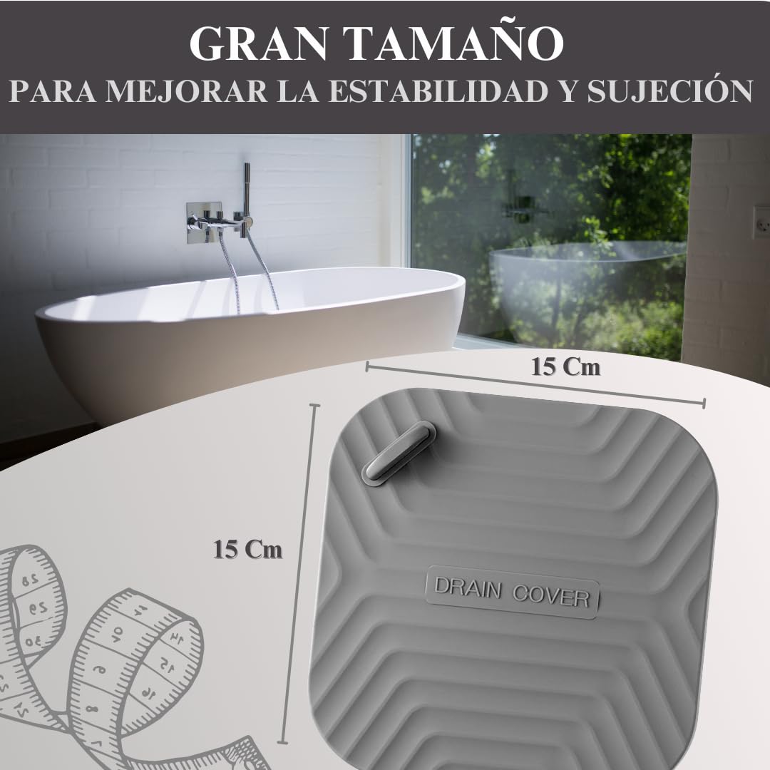 Tapa de Silicona para Desagüe Ducha - Evita Malos Olores o cucarachas - Tapón para Bañera, Ducha o Cocina - 15 centímetros. - 4