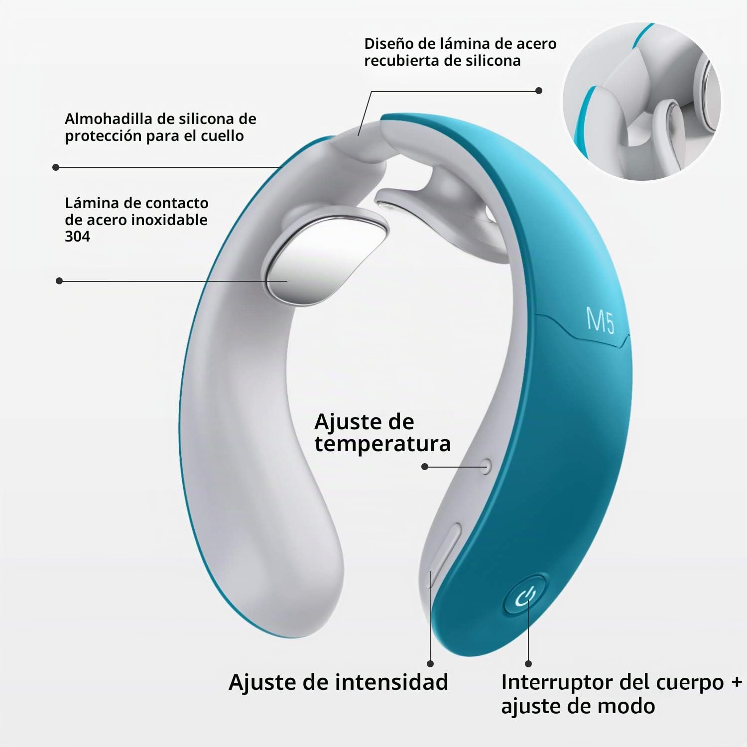 Masajeador Cervical con Control Remoto,Masajeador de Cuello Inteligente, Alivia el Dolor Muscular del Cuello, 6 Modos,18 Intensidades,Calefacción de 3 Niveles,Mejor regalo