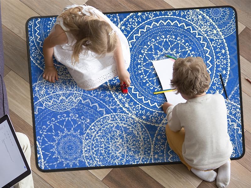 Miniatura 4 de Tapete vintage para silla de oficina para alfombra y piso de madera dura, tapete bohemio para silla de escritorio, 36 x 48 pulgadas, superficie