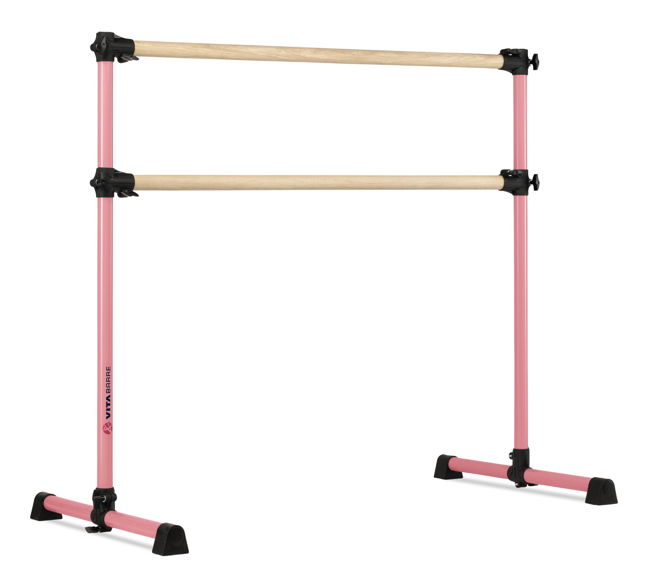 VITA Barre Portable Freestanding Double Ballet Barre, Prodigy, Wood | Adjustable Height, USA Made, Home or Gym Exercise Equipment for Kids & Adults | Dance, Fitness, Pilates