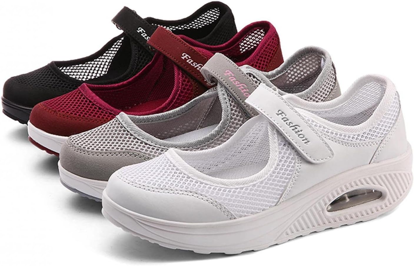 Breathable Slip-On Orthopedic Women's Diabetic Walking Shoe, Orthopedic Diabetic Walking Nurse Shoes Boxed Toe Mesh Air-Cushioned Sneakers