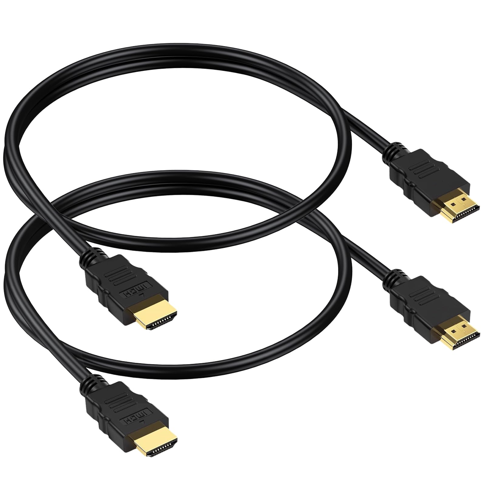 4K HDMI Cable 2 FT 2-Pack, Short HDMI Patch Jumper Cord 2FT 4K@60Hz, Shielded HDMI Cord-HDCP 2.2, HDR, 3D, eARC, ARC & CL3 Rated | for Docking Station