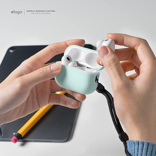 Miniatura 3 de elago Funda compatible con AirPods Pro de 2 generación (2022), funda protectora de silicona compatible con Apple AirPods Pro 2, LED frontal visible,