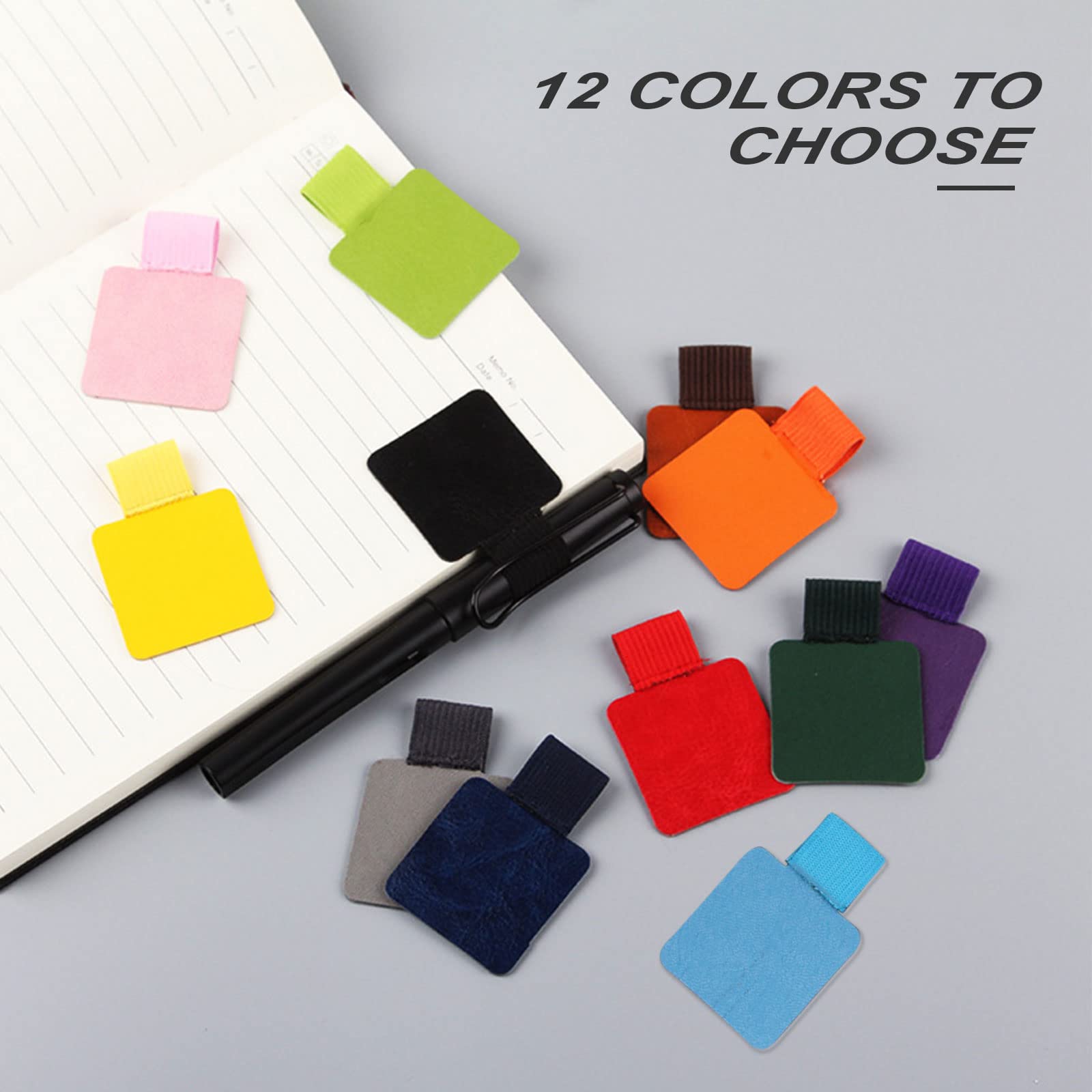 VIKSAUN 8 Pack Pen Loop Zelfklevende Pen Houder, Gemengde Kleur Pen Loops Elastische Pen Houder Rechthoekig voor Notebooks, Tablets, Dagboeken, Kalenders