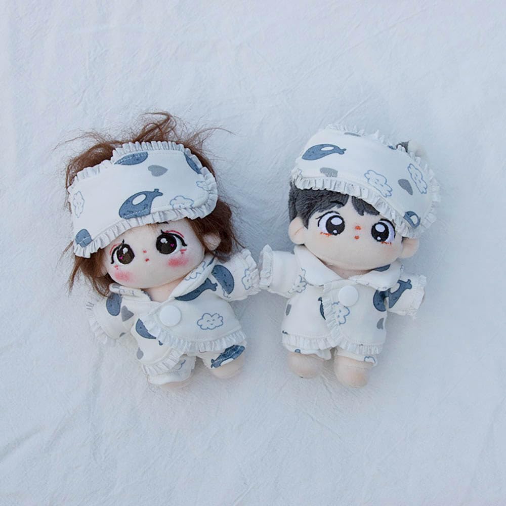 Niannyyhouse Pantalon à Capuche Blanc Avec Sangle En Jean - 10 Cm ~ 15 Cm, 20 Cm, 40 Cm - Tenue De Poupée En Peluche - Accessoires De Déguisement Pour Poupée (blanc, 10 Cm ~ 15 Cm