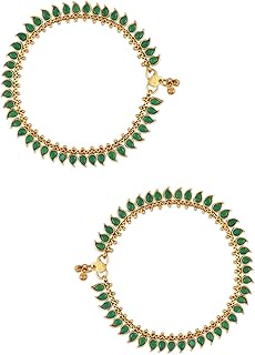 i jewels Gold Plated Traditional Stone Studded Adjustable Anklets/Payal For Girls & Women (A050)-picture-31