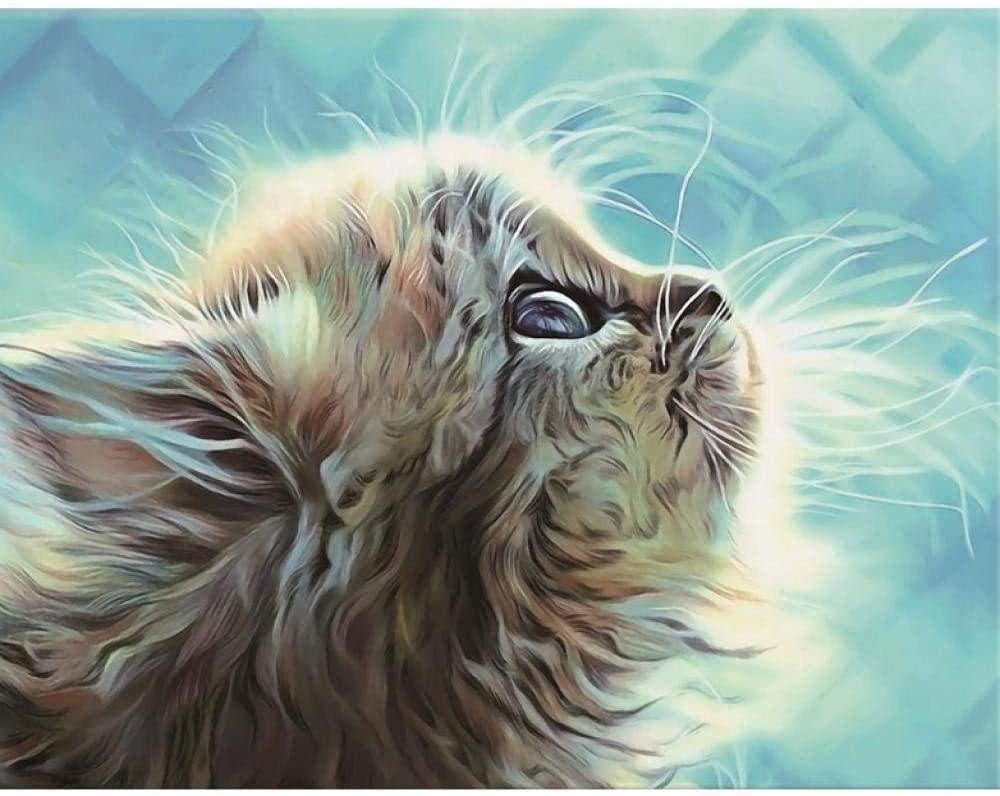 Canevas point de croix chat pour décorer le salon avec un tableau DIY