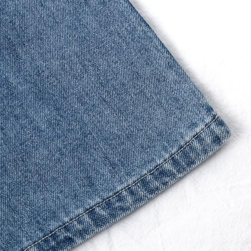 KIDSCOOL SPACE Baby Little Girl Denim Overalls,Simple Design Summer Jumpsuit Dress3