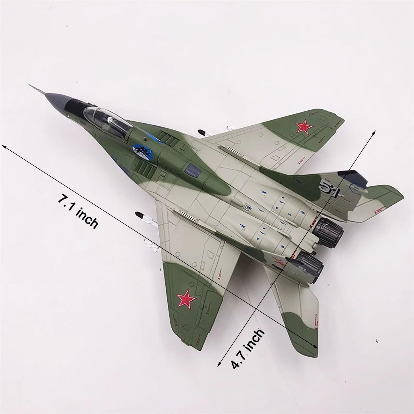 Maquette Avion De Chasse Russe Mikoyan MiG-29 1:100 - Moulé Sous Pression, Avec Support