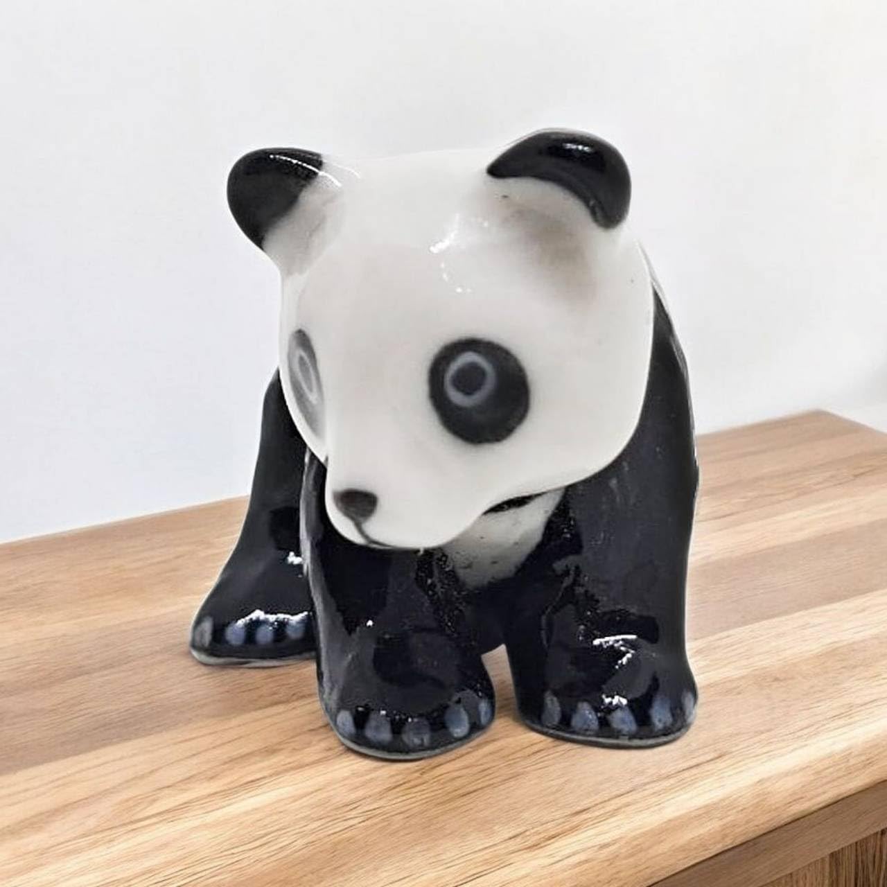 WitnyStore 1¼" Crouching Panda Black White Bear Ceramic Figurine for Terrarium Decoration Collectible Statue for Adult Collectors Handcrafted Porcelain Ornament Sculpture Home Room Tabletop Decor image 5