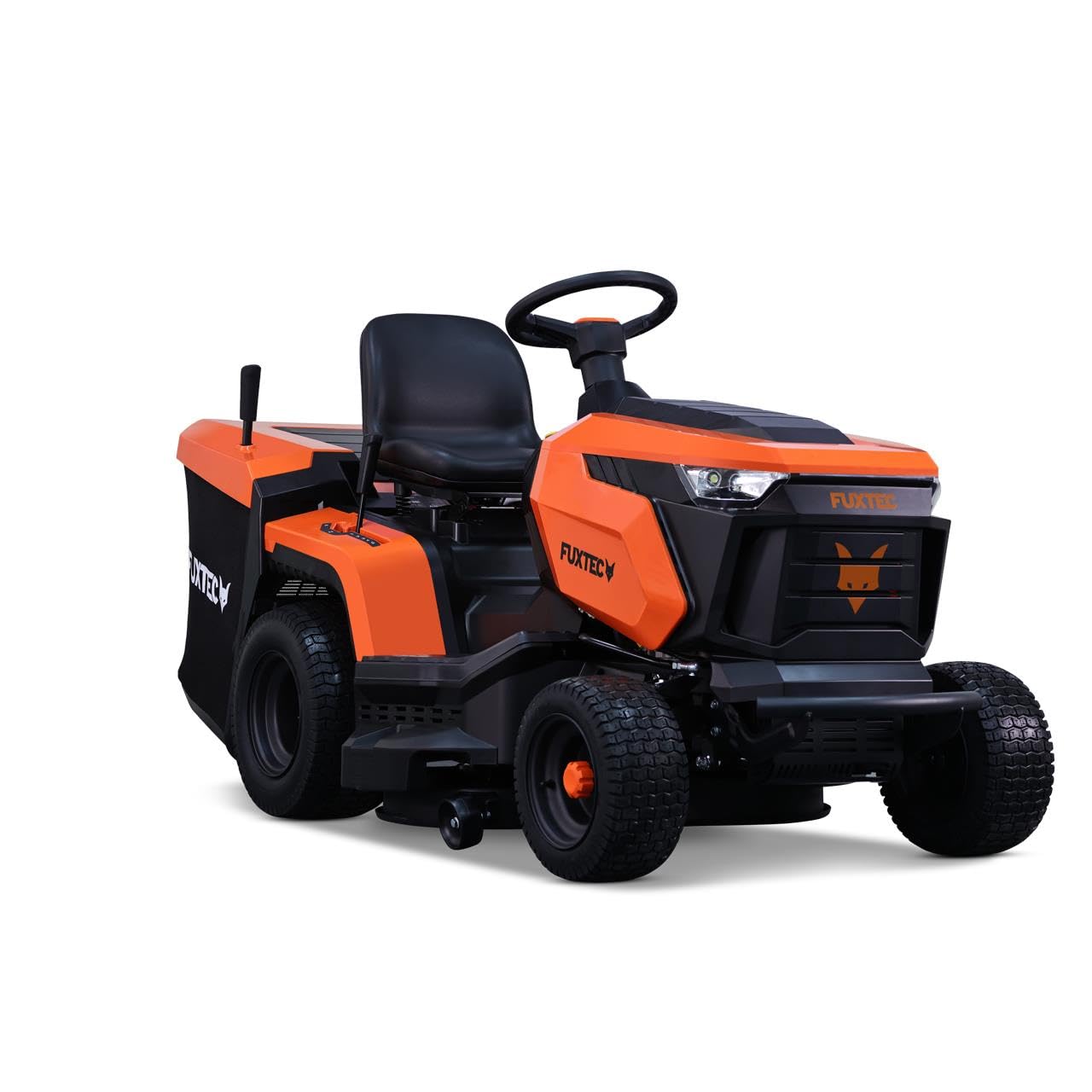 Tractor cortacésped FUXTEC FX-RMT84M, Ancho 83 cm, 6 Alturas, Motor Gasolina, Cambio Manual, recogedor 280 L y función de siega Marcha atrás