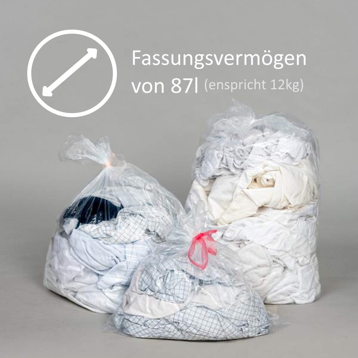 Hygiene-Netzwerk Wäschebeutel | 1000 wasserlösliche Wäschesäcke | 66 x 84 cm | 87 Liter | Tragkraft 12kg | wasserlöslich ab 60°C | für Infektions- und Schmutzwäsche | für den gewerblichen Einsatz