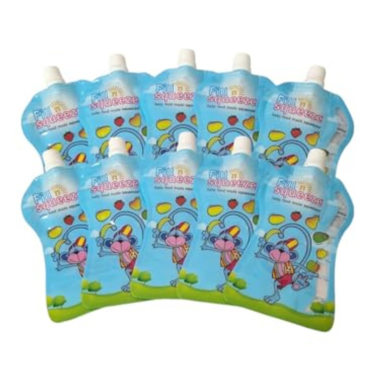 Fill n Squeeze Refill pack of resuable food pouches for babies and toddlers