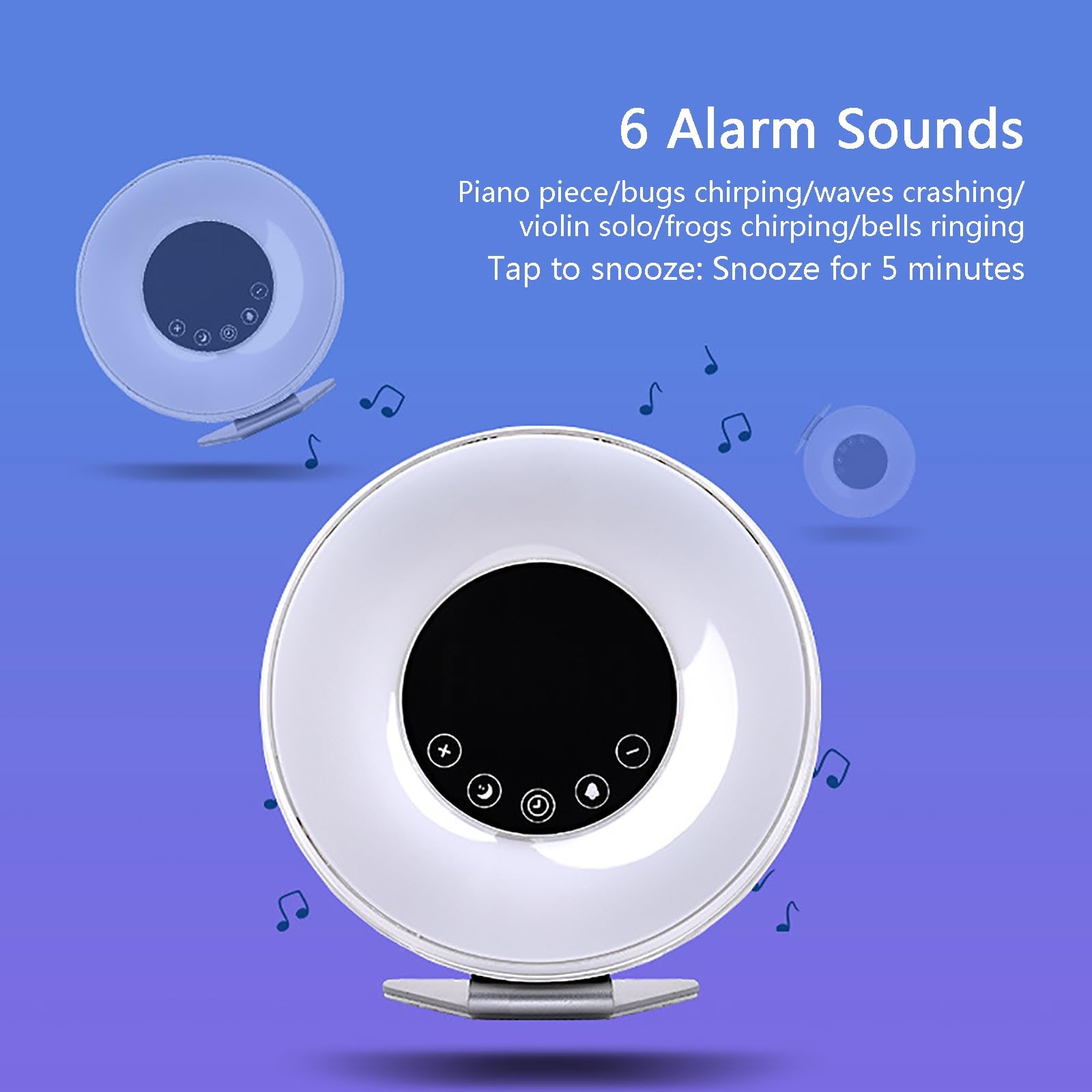 Luce di Risveglio Colorata, Sveglia All'alba, Macchina per Suoni del Sonno a Rumore Bianco, Aiuto al Sonno, Doppio Allarme, Lampada da Lettura, Timer per Il Sonno Pesante, Camera da Letto
