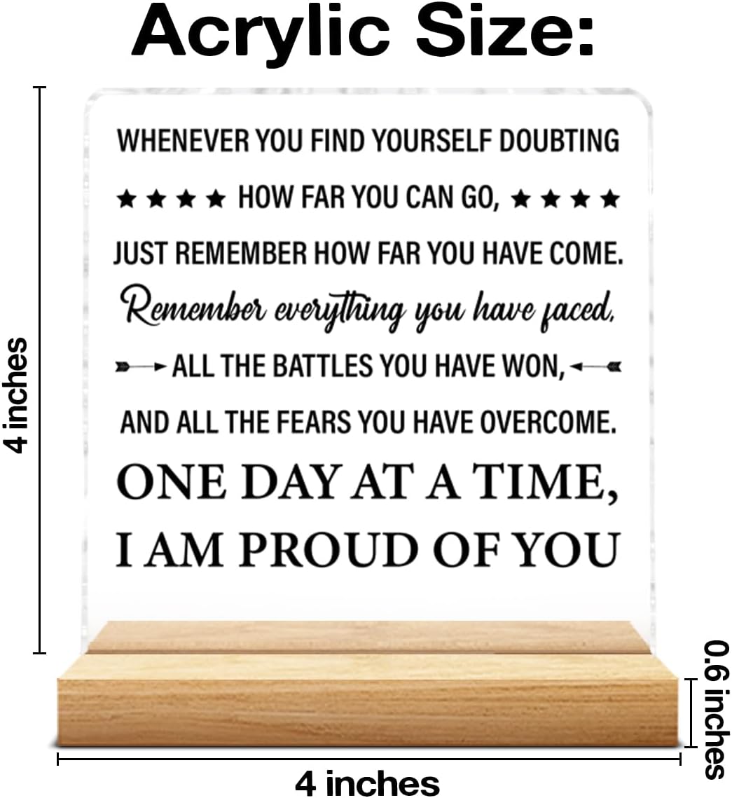 Sobriety Gifts for Women Men, Addiction Recovery Sober Gifts Acrylic Sign Inspirational Home Office Desk Decor - Image 3