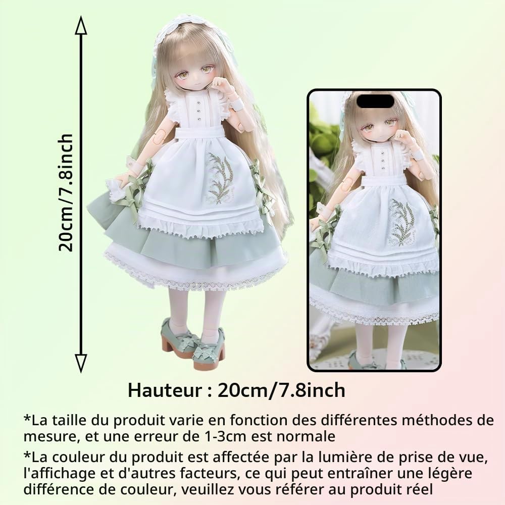 niannyyhouse 1/8 Poupée BJD Ball Jointed Doll, Unspoken Collection Girl Series - Avec vêtements, déguisement - Figurine à collectionner - Boîte simple (Whispers of The Lily of The Valley - 1 pièce)