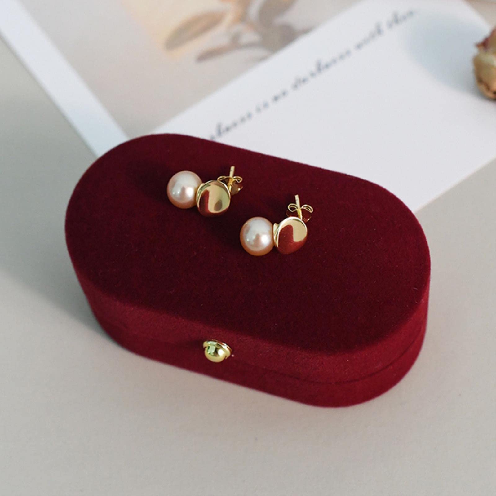 LOKILOKI Orecchini di Perle Rotonde Perfette d'Acqua Dolce Naturale 925 Gioielli in Argento Sterling per Regalo di Nozze da Donna
