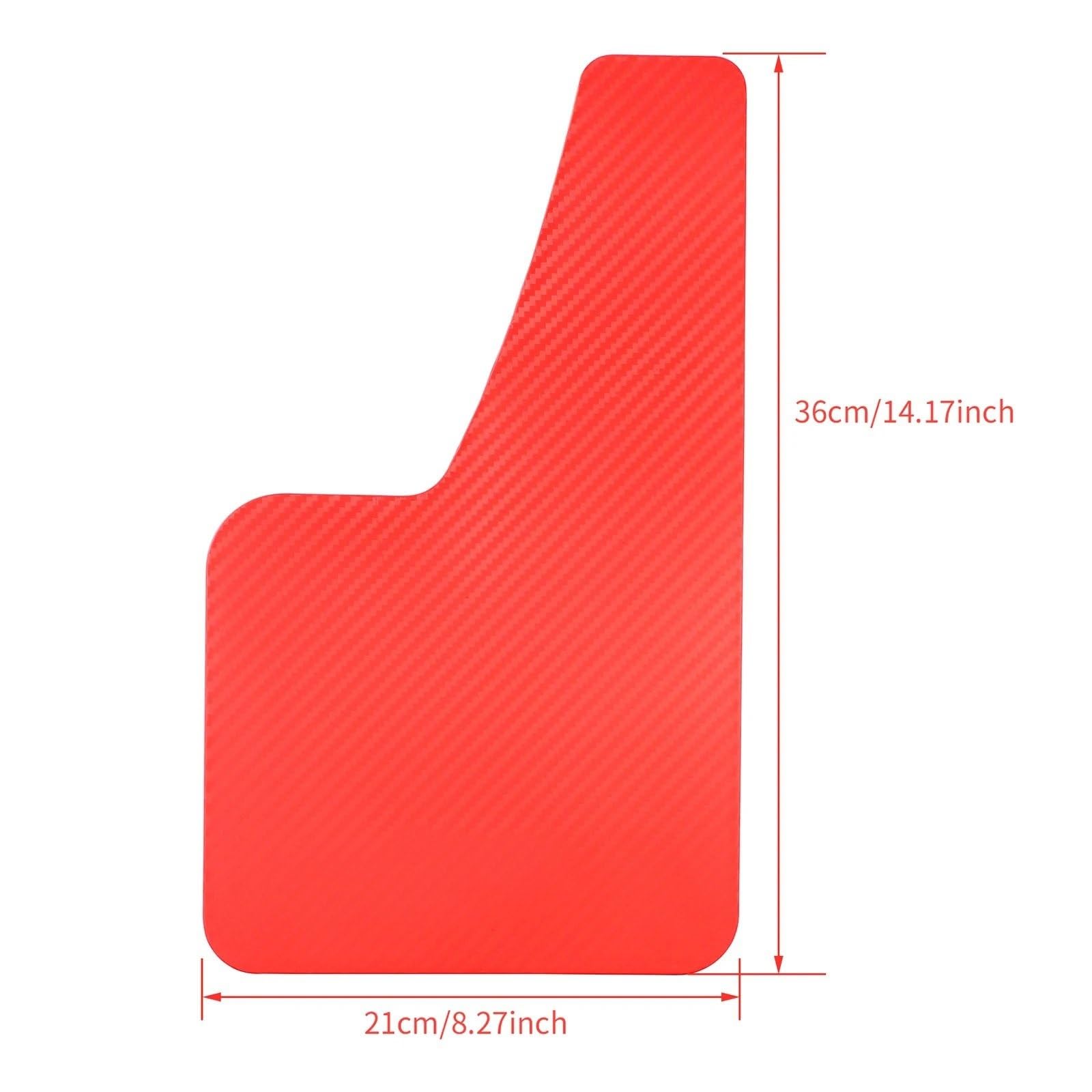 Chlapacze samochodowe Samochód Auto RED Carbon Fiber Effect Splash Guards Mud Flaps Formowane błotniki Fender Cover Front Accessories Van Chlapacze samochodowe(4pcs Red)