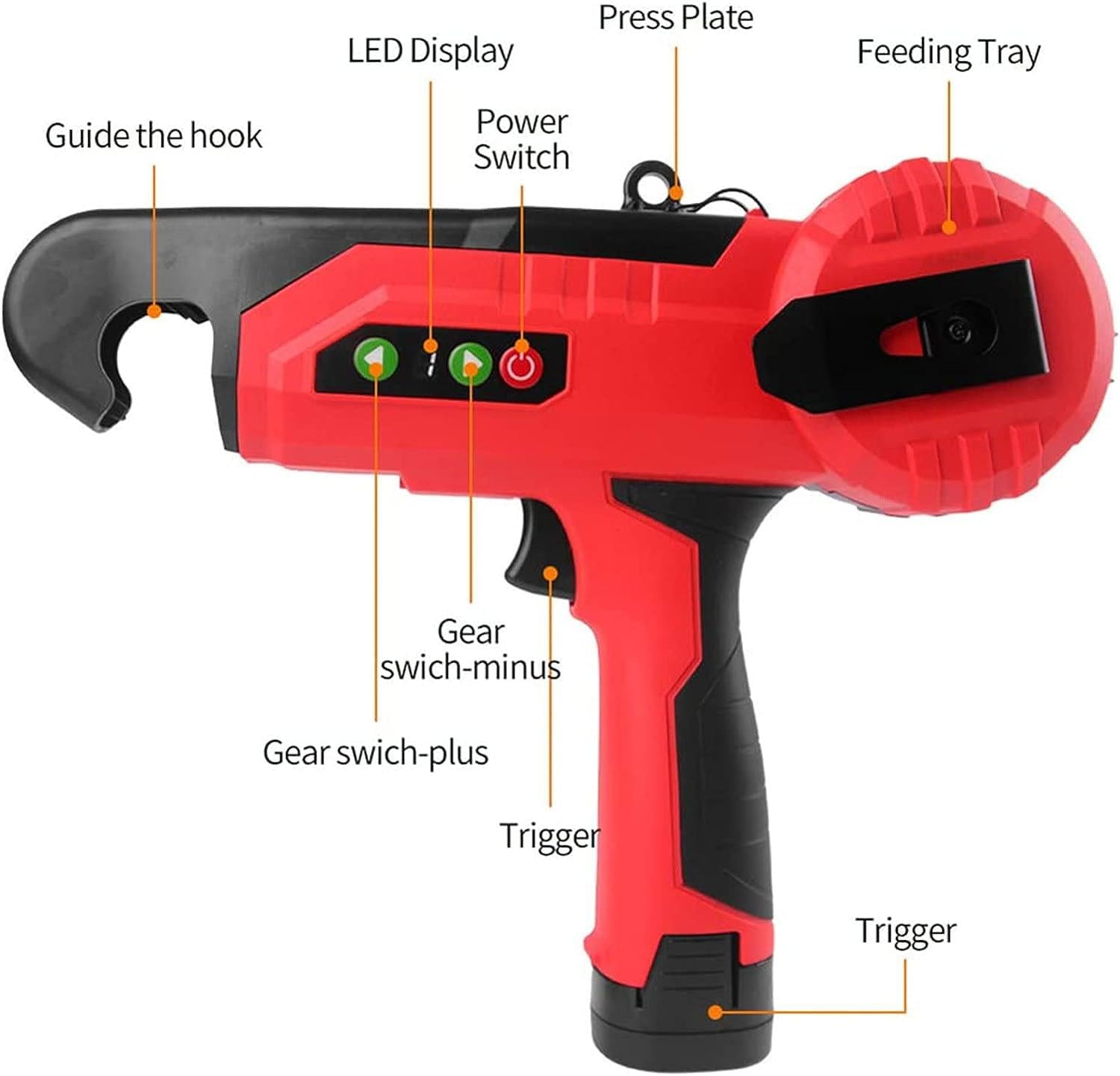 Máquina Eléctrica para Atar Plantas,Máquina para Atar Tomates,Herramienta de Cinta de Jardín de Plantas, Atadora Agricola Tape Tool para Tomates Viñedo Pepino Verduras
