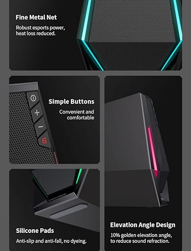 Miniatura 6 de Edifier Altavoces de computadora G1500, altavoces Hecate para juegos con RGB, Bluetooth 5.3, entrada USB, entrada auxiliar de 0.138 in, color negro