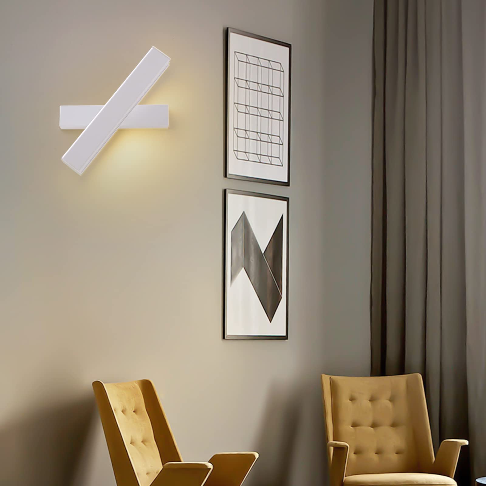 Comely Applique da Interno LED, 12W 1350LM Moderna Lampada da Parete per Interni, Bianco Freddo