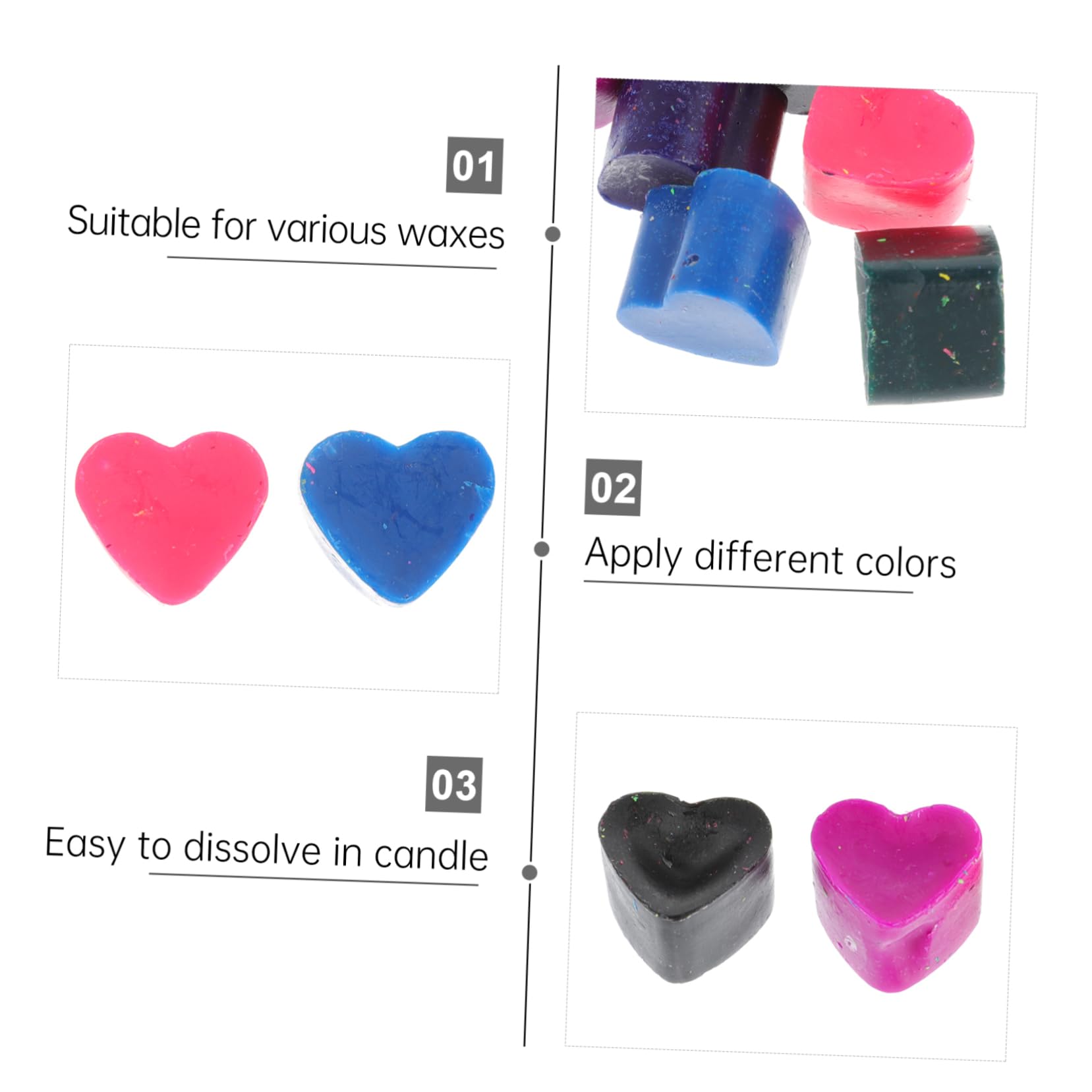 NUOBESTY 3 Set Blocchi Per A Cera Di Di Soia Candele Per Le Donne Personalizzata Candele Colorate Che Fa Il Color 11 Pezzi * 3