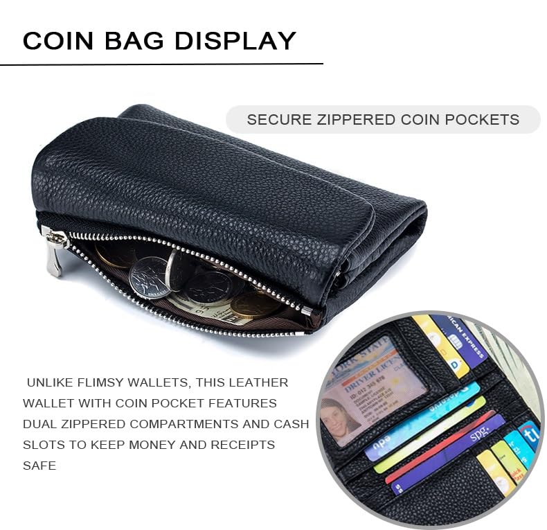 Unisex Pebble Leather Wallet, Short Genuine Leather Coin Card Holder, Unisex Clutch Bags, Can Hold Coins, Id Cards, Travel Essentials(Taro purple)3