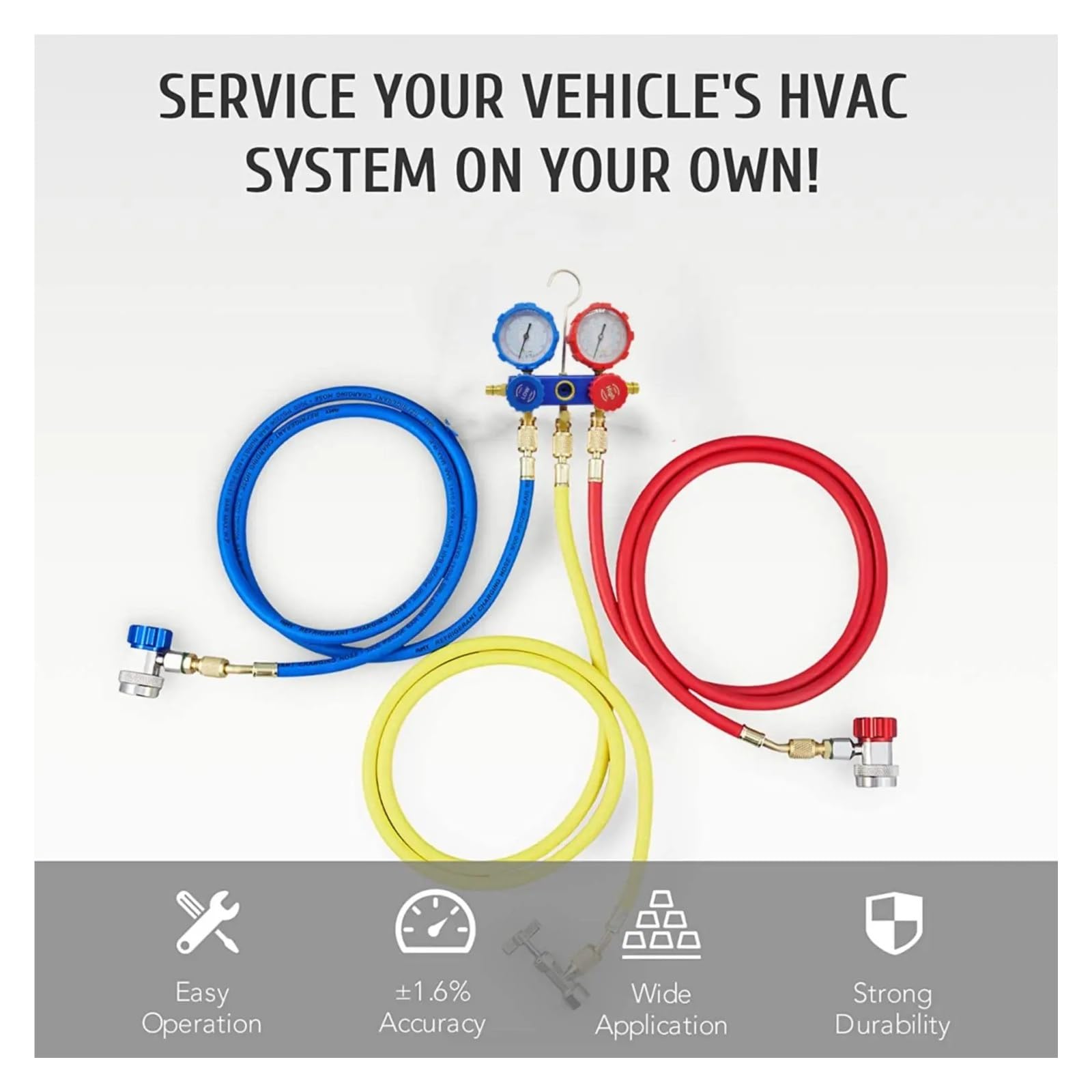 Herramientas de Mantenimiento del manómetro del colector del Aire Acondicionado de la refrigeración forR22 R-410A R-134a R-404A Detección en Tiempo Real(Type A)