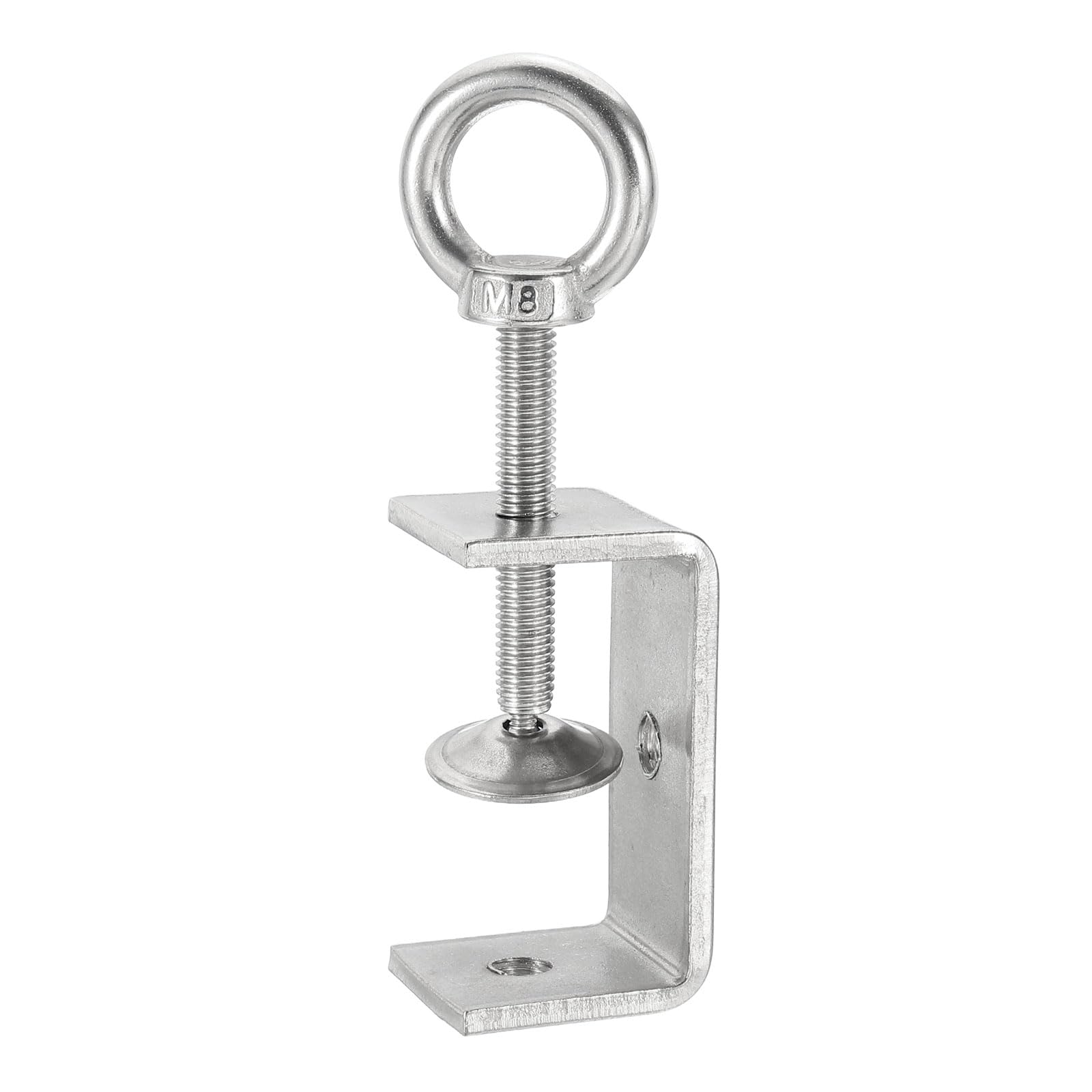 sourcing map 304 Stainless Steel C Clamps 55mm Square Mini Tiger Clamp Adjustable Heavy Duty Metal U Clip with Eye Hook Screw for Woodworking Welding Mounting, Silver — image 1