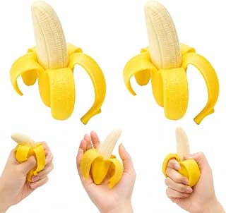 2Pcs Banana Ornament, Banana Decor, for Stress Relief and Focus Improvement, Office Desk and Classroom Sensory Tool
