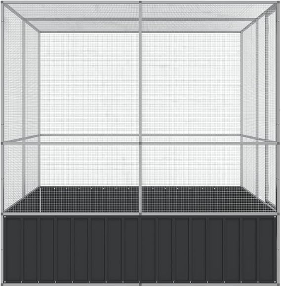 Lechnical Aviary Silver 211x207x212 cm Steel,Aviary,Birdcage,Bird Aviary Outdoor,Outdoor Aviary-172584