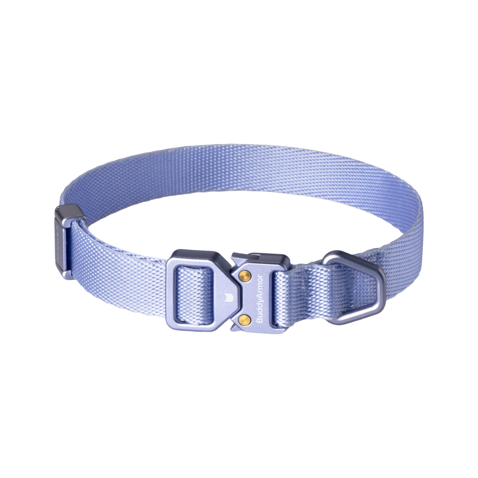 Collier en nylon avec anneau en D en aluminium et fermeture rapide sécurisée