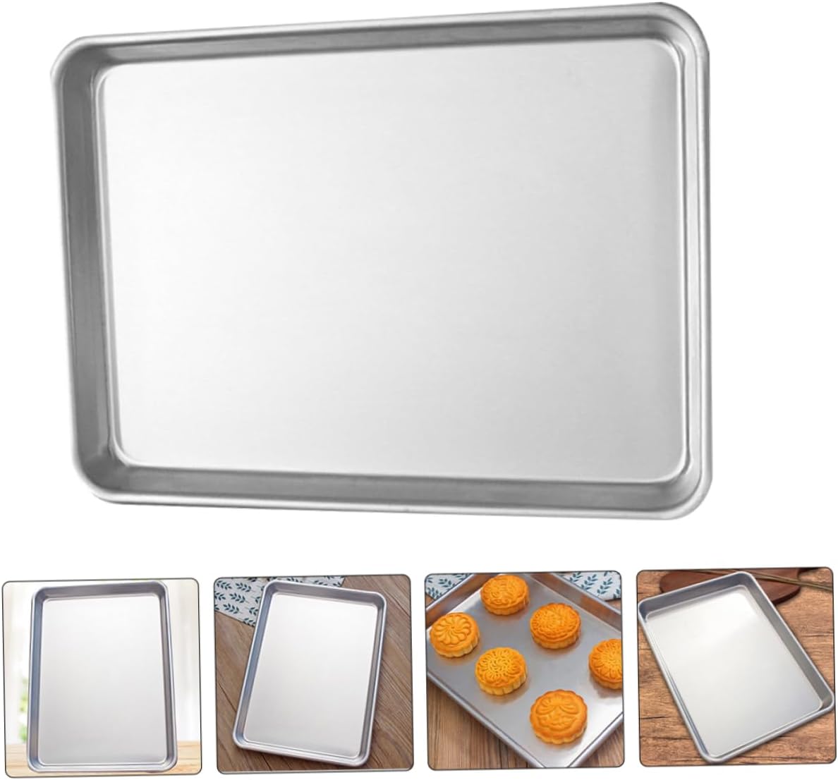 2pcs Non-stick Aluminum Alloy Cake Pan Lightweight Baking Trays for Cookies Clean Baking Tools for Home Restaurant Kitchen Use