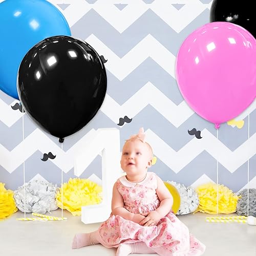 Miniatura 5 de 32 globos grandes negros de 18 pulgadas, globos redondos de látex grandes para decoración de cumpleaños y bodas (negro)
