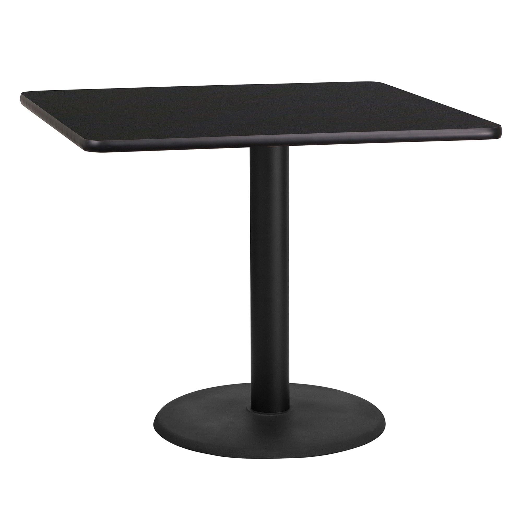 Photo 1 of **BASE ONLY** Flash Furniture Stiles 36'' Square Black Laminate Table Top with 24'' Round Table Height Base