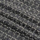 PH PandaHall Schwarzer Tweed Stoff von The Yard Karierter Webstoff 1.5m Breit Metallische Nähstoffe Karierte Tweed Stoffe Für Heimwerker Nähen von Kleidung Kleidern Taschen Mänteln Quilten Kostüme
