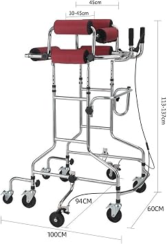 Rollator Walker for Seniors with Seat and 8 Wheels, Medical Walkers for The Elderly and Disabled from 150cm to 180cm Feet, Standing Walking Devices