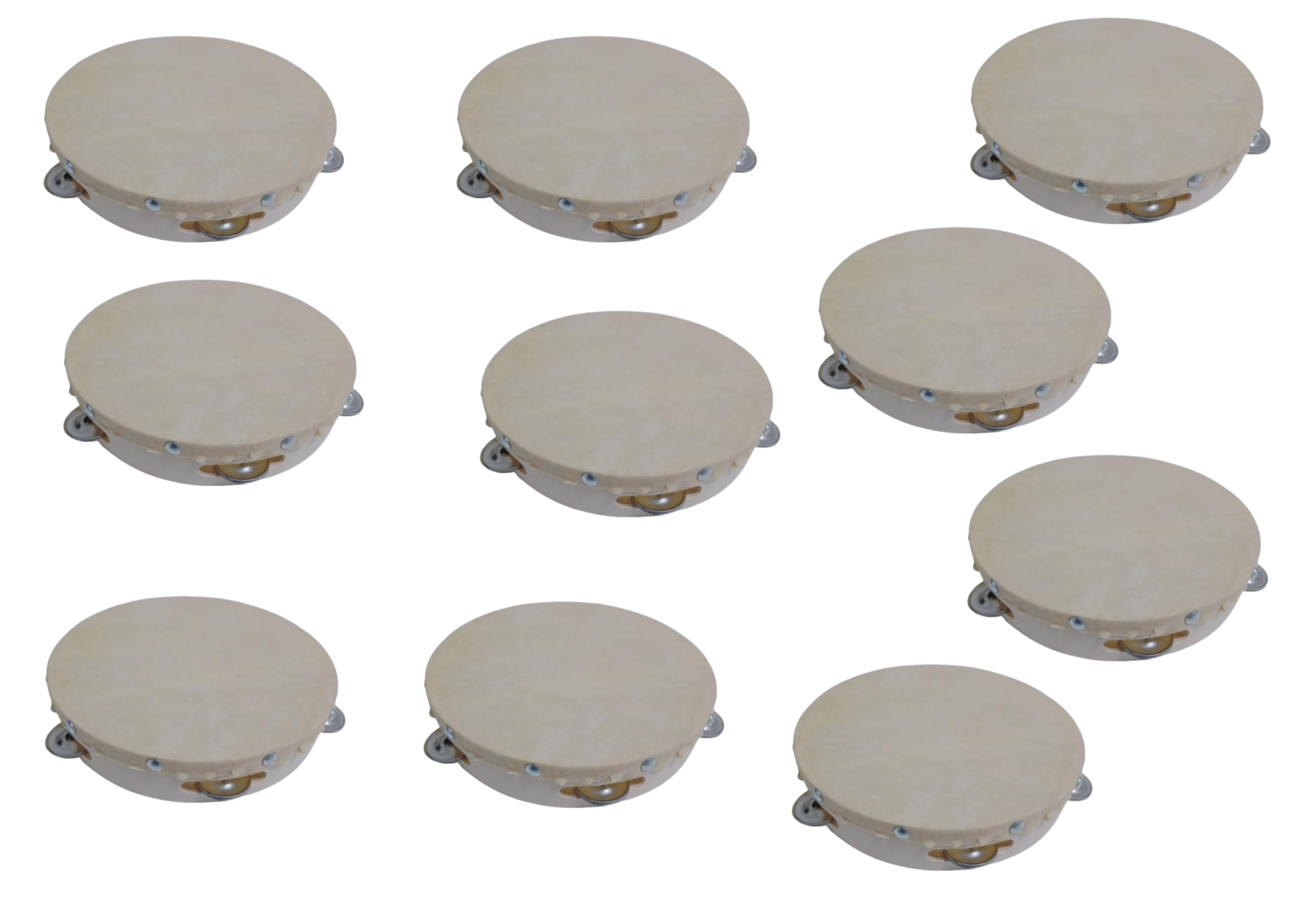 10 Tamburello in legno con sonagli in metallo 20 cm. Diametro, Perty, Festa, Danza, Bomboniera, Articolo Artigianale.