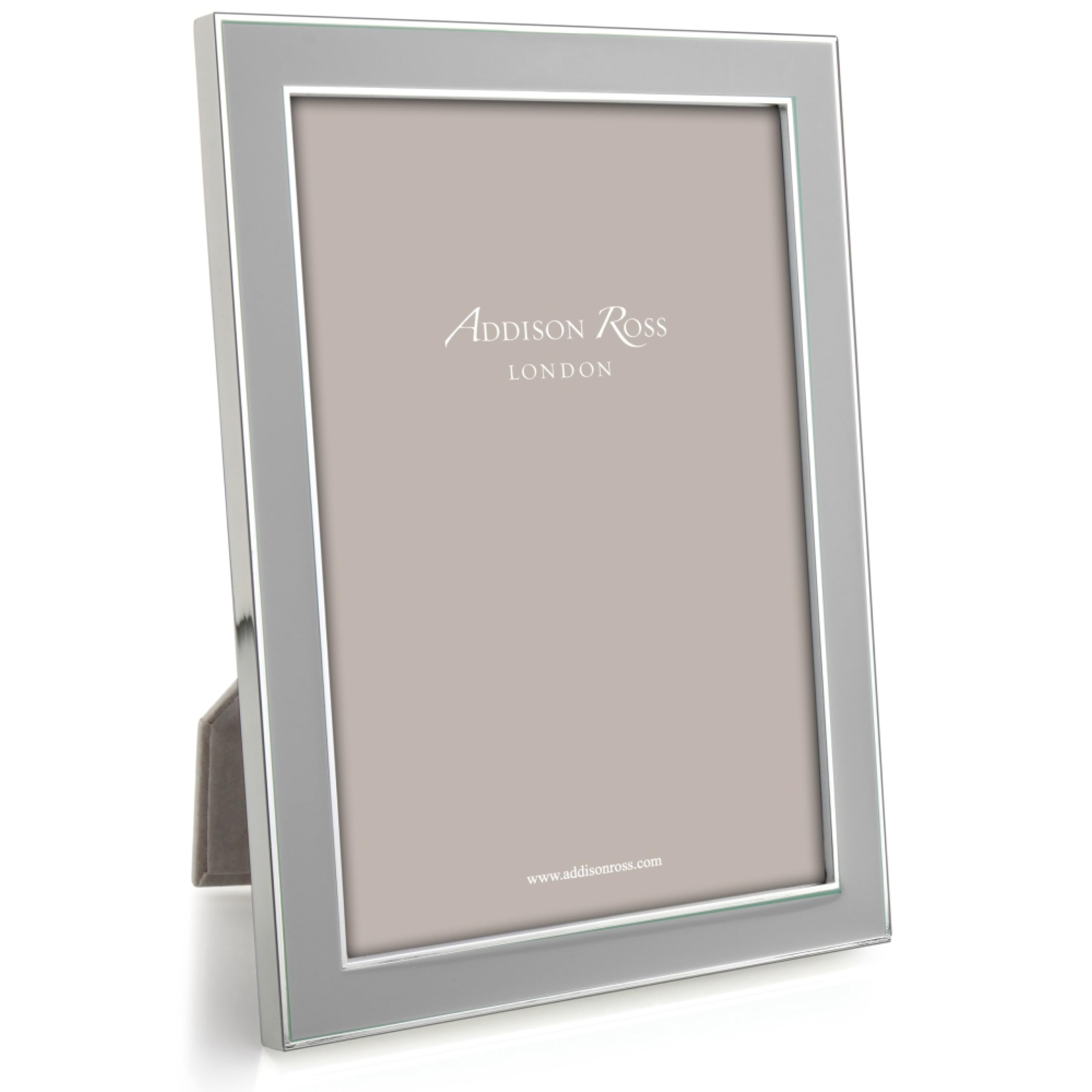 Addison Ross Grey Enamel Photo Frame 8X10cm - Portrait Or Landscape Display - Ideal Picture Frames For Gifting - Gift For Weddings, Birthday, Anniversary - Modern Design - Silver & Chiffon 15Mm