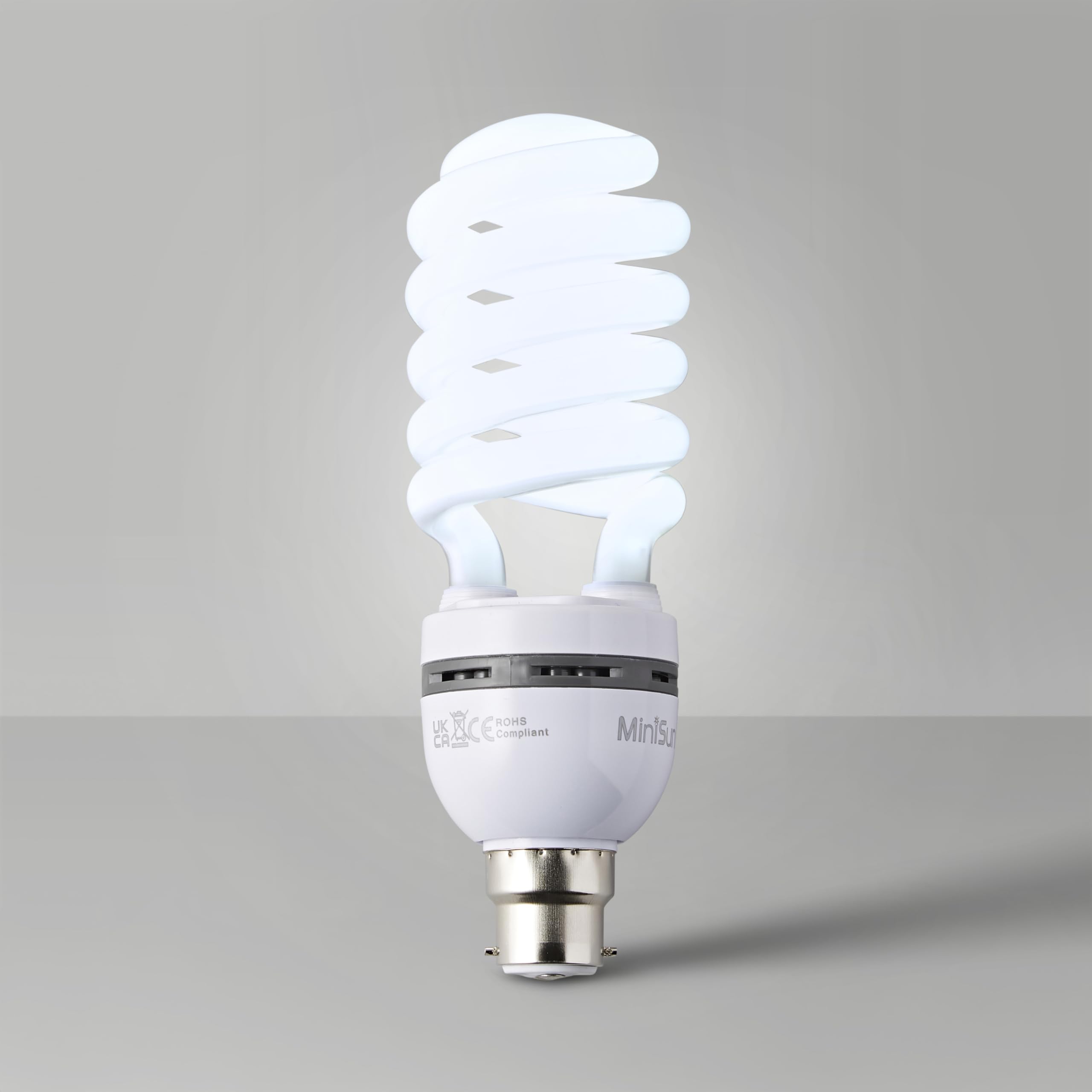 MiniSun | 30W BC B22 Energy Reducing Daylight CFL Spiral Bulb | Table Lamps, Home Décor & Improvement Essential | Mains Wired