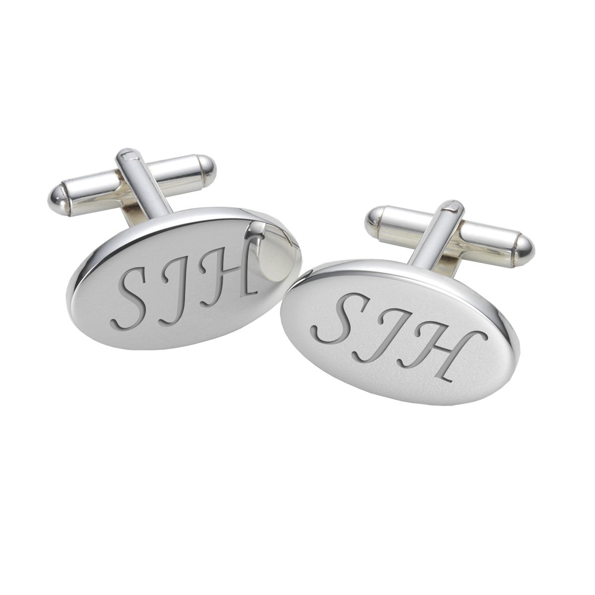 Gemelos script inicial personalizado oval el regalo conmemorativo perfecto para bodas y novios