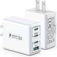 Vista 15 de SCCVEE Cargador de pared USB C, 40 W, 4 puertos USB C, bloque de carga rápida, doble puerto PD+QC, enchufe de pared multipuerto tipo C para iPhone
