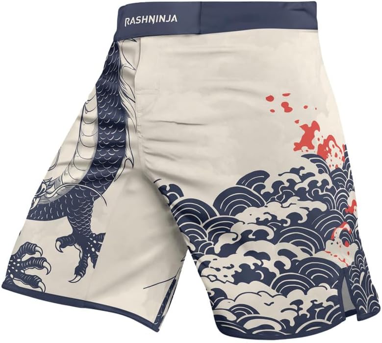 Dragon Men’s Jiu Jitsu Fight Shorts – MMA Boxing Trunks for No Gi Training Kickboxing