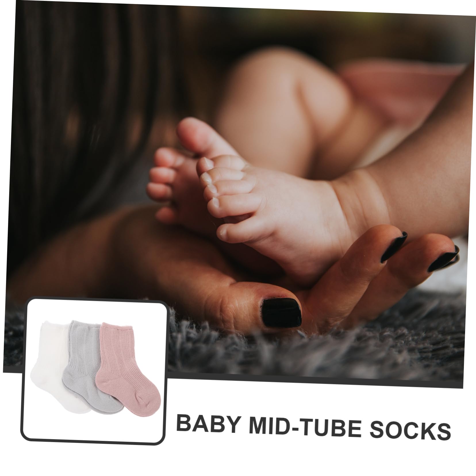 KOMBIUDA 3 Pair Baby Socks Toddler Warm Winter Socks for Newborns Infants Boys Girls