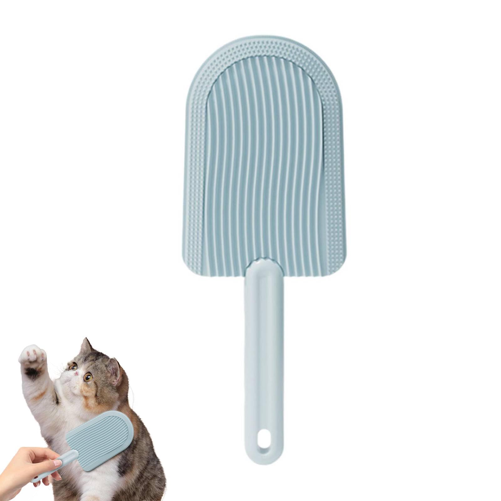 Cat Tongue Comb and Brush, Washable Silicone Cat Brush for Short Haired Cats & Long Haired Cats, Multifunctional Grooming Brushs, for Shedding Massage Removing Loose Hair (Blue)