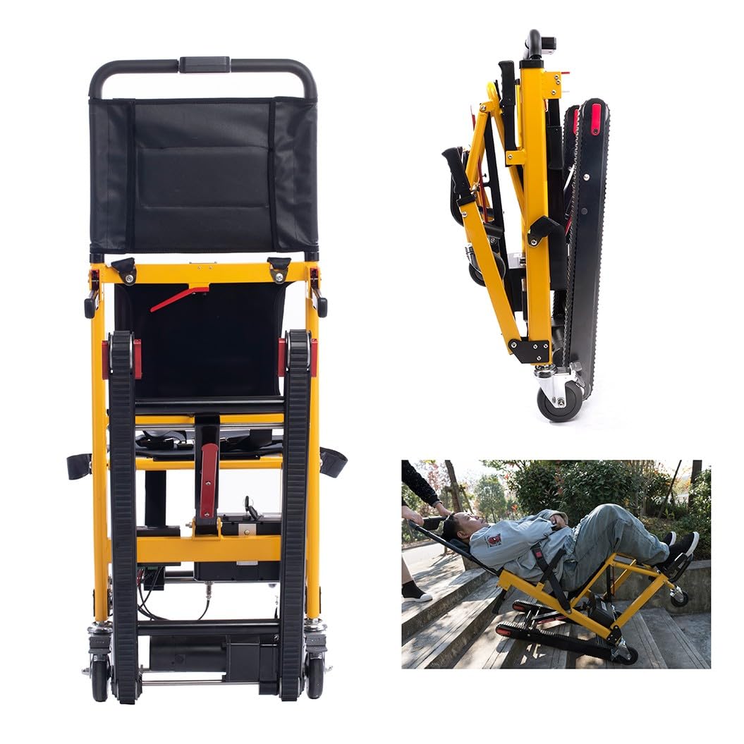 WOLWES Silla De Ruedas para Subir Escaleras,Silla Elevadora De Escaleras para Personas Mayores,Salvaescaleras Portátil,Silla De Ruedas Eléctrica,De Escaleras Eléctrico sobre Orugas A